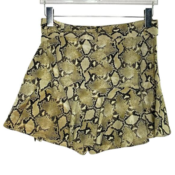 Zara M Womens Reptile Print Flare Skater Skort Side Tie Snake Python - Picture 2 of 11